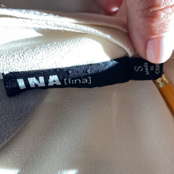 INA Ruffles Bell Pleated Sleeves Bow Tie Neckline Blouse - Picture 6 of 7